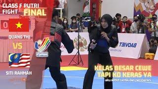 quang thi (Vietnam) vs siti rahmah (Malaysia) kelas F putri pencak silat sea games 2022