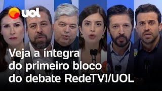 Debate RedeTV/UOL: Datena fala de cadeirada, Marçal e Nunes batem boca e+: veja íntegra do 1º bloco