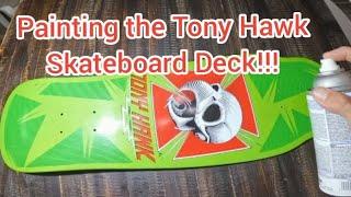 Painting Tony Hawk Bones Brigade old school Skateboard Deck reissue. Filmed with GoPro Hero 10