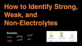 How to Identify Strong, Weak, and Non-Electrolytes Examples & Practice Problems