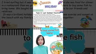 Summer Vacation/ Holiday Speech/ Presentation for Kids