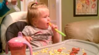 Abby eating 17 mos