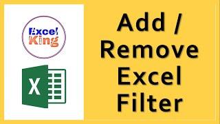 Add / Remove Filter in Excel using Shortcut Keys #AskExcelKing