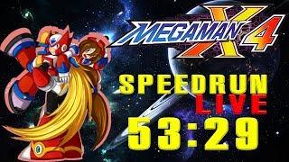  MEGA MAN X4 - ZERO Speed Run 100% in 53:29