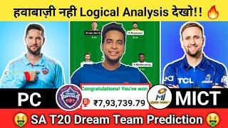 PC vs MICT Dream11 Team | PC vs MICT Dream11 SA T20 | PC vs MICT Dream11 Team Today Match Prediction