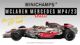 REVIEW Minichamps 1:18 diecast Mclaren Mercedes MP4/23 F1 modelcar, Lewis Hamilton Brazilian GP 2008