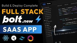  Bolt.New Clone with Next.js, React, TailwindCSS & AI - Full Stack SAAS App Tutorial | Convex