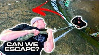 STUCK IN A WET STORM DRAIN! (Slippery Escape) 