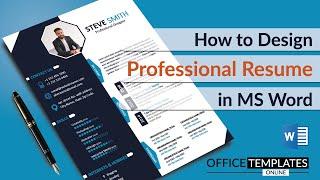 How to Design Professional Resume Format for Freshers in ms word  with Photo