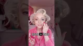 2020 vs 1920 Makeup Trends #shorts