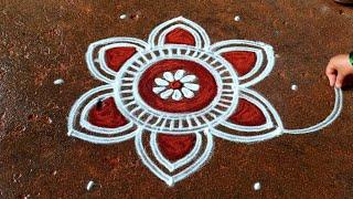 Puratasi 1 easy flowers kolam|5*3 navaratri special kolam|saraswati poojai kolam|Super rangoli