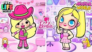 Barbie na Toca Boca vs Barbie no Avatar World!