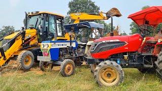 Jcb 3dx Eco Excellence Backhoe Machine Loading Mud In Mahindra and Swaraj Tractor | Jcb and Tractor