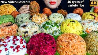 ASMR Lemon Rice,Spicy Schezwan Rice,Egg Fried rice,Carrot Curd Rice,Tomato Rice | ASMR Eating Video