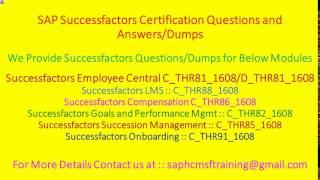 SAP Successfactors Certification Questions and Answers