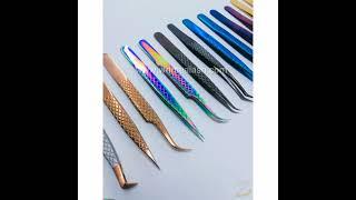 Eyelash Extension Tweezers in All Plasma Colors by Womea Lash Company.#eyelashextensions #womealash