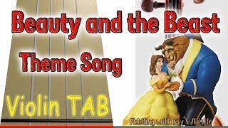 Beauty and the Beast - Movie Theme Song - Violin - Play Along Tab Tutorial