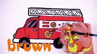 Как нарисовать пожарную машину - How to draw a fire truck - Paint and Animate