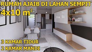 Rumah Minimalis ini MENAKJUBKAN | di lahan 4x10 bisa 3 kamar tidur?