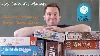 12x Spiel des Monats - Meine Beiträge aus einem Jahr "Spiel des Monats" bei Better Board Games 21/22