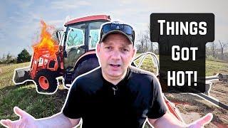 Tractor OVERHEATING while Brush Hogging 35 Acres of Tall Brush!