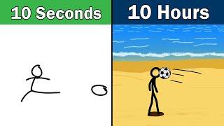 Stickman Kick Animation in 10 Seconds vs 10 Hours | @flipaclip