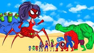 Rescue HULK Family & SPIDERMAN vs Evolution Of SPIDER SUPER GIRL : Who Is The King Of Super Heroes?