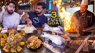 Full Goat  Cooking on WOOD 🪵 Arab Traditional Food Uff Tabahi Ka Khana Majaaa AA Geya, Street Food