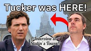 Interview Analysis!from an AMERICAN in MOSCOW!WHAT did TUCKER CARLSON Say @ Stalin’s Tower!?