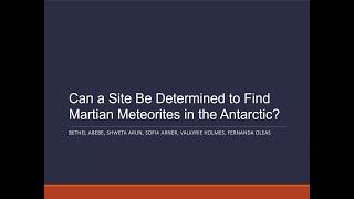 Can a Site Be Determined to Find Martian Meteorites in the Antarctic?