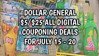 DOLLAR GENERAL $5/$25 ALL DIGITAL COUPONING DEALS FOR JULY 15 - 20