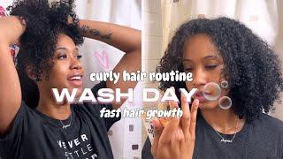 Natural Hair Wash Routine for HEALTHY Curls 🫧| WASH DAY, Curly Hair Routine, Natural Hair Growth