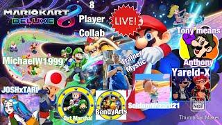 Mario Kart 8 Deluxe 8-Player Live Collab Josh, Bendy, Marshal, Michael, Mystic, Soldam, and Yareld