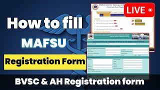 How to fill MAFSU Registration form || Maharashtra bvsc & ah Registration form filling