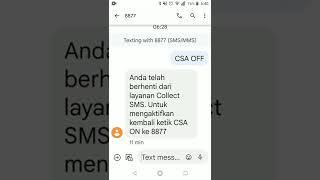 mematikan collect sms