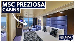 We tour MSC Preziosa CABINS!! Including a YACHT CLUB SUITE!