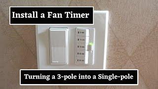 How to Install a Bathroom Fan Timer Switch || Changing a 3 - Pole into a Single - Pole Switch