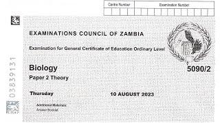 2023 Biology Paper 2 for GCE ECZ