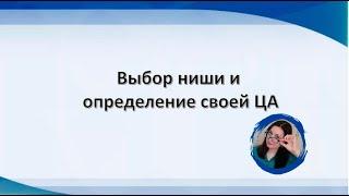 Выбор ниши и определение своей ЦА