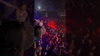 While She Sleeps balcony dive and mic catch crowdsurfing #philadelphia #2024 WhileSheSleeps