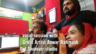 Angela Robin had a great experience with great Artist Anwar Rafi saab during vocal session in studio