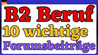 10 wichtigste Forumsbeiträge B2 Beruf | DTB #elmakademie #b2_beruf