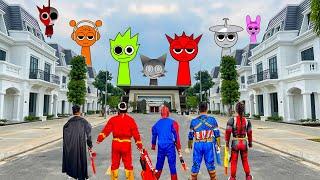 What If 5 Superhero Live In 1 House...?? || Spiderman Vs Skibidi Sprunki !!