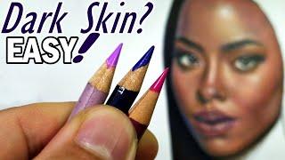 TIPS...Layer & Blend DARK Skin Tone! Colored Pencil Realistic Portrait Drawing Tutorial!