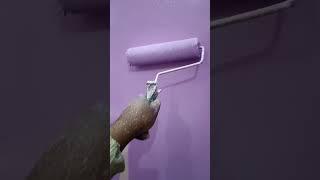 how to apply purple colour in wall//purple colour #paint #painting #wallpainting #wall #purple