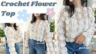 CROCHET FLOWER TOP | CROCHET BY BEV