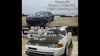 416ci Camaro SS vs Civic