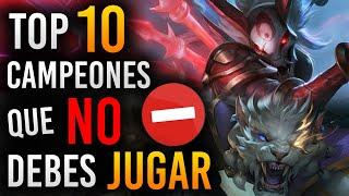 TOP 10 PEORES Campeones para JUGAR en la Season 11 ¡NO LOS JUEGUES! Guia LOL S11