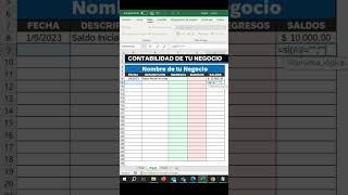 Como llevar la contabilidad de un negocio pequeño en EXCEL #shorts #exceltips #contabilidad