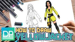 [DRAWPEDIA] HOW TO DRAW YELLOWJACKET from FORTNITE - STEP BY STEP DRAWING TUTORIAL